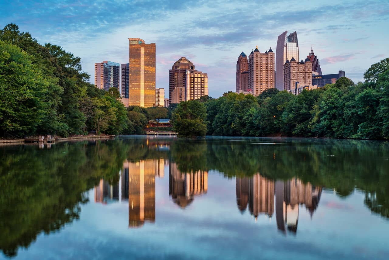 Skyline of downtown Atlanta, Georgia from Piedmont Park