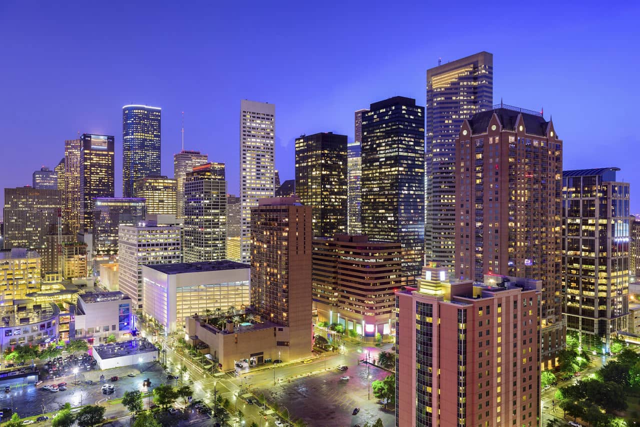 Houston, Texas, USA downtown city skyline.