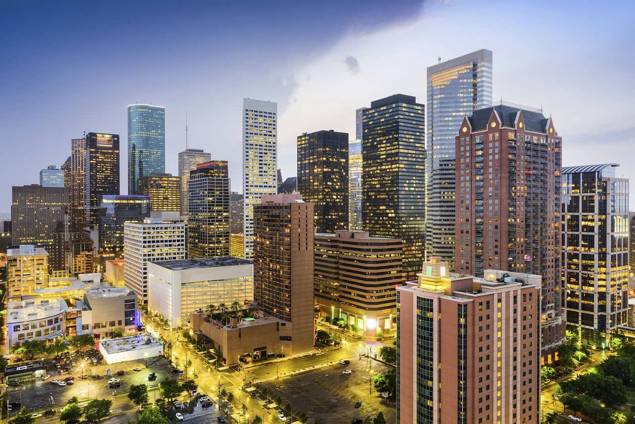 Houston, Texas, USA downtown city skyline.